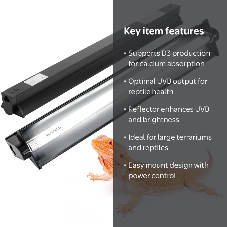 ECOSUB 24W T5 HO UVB Light Fixture, Black, 22.63