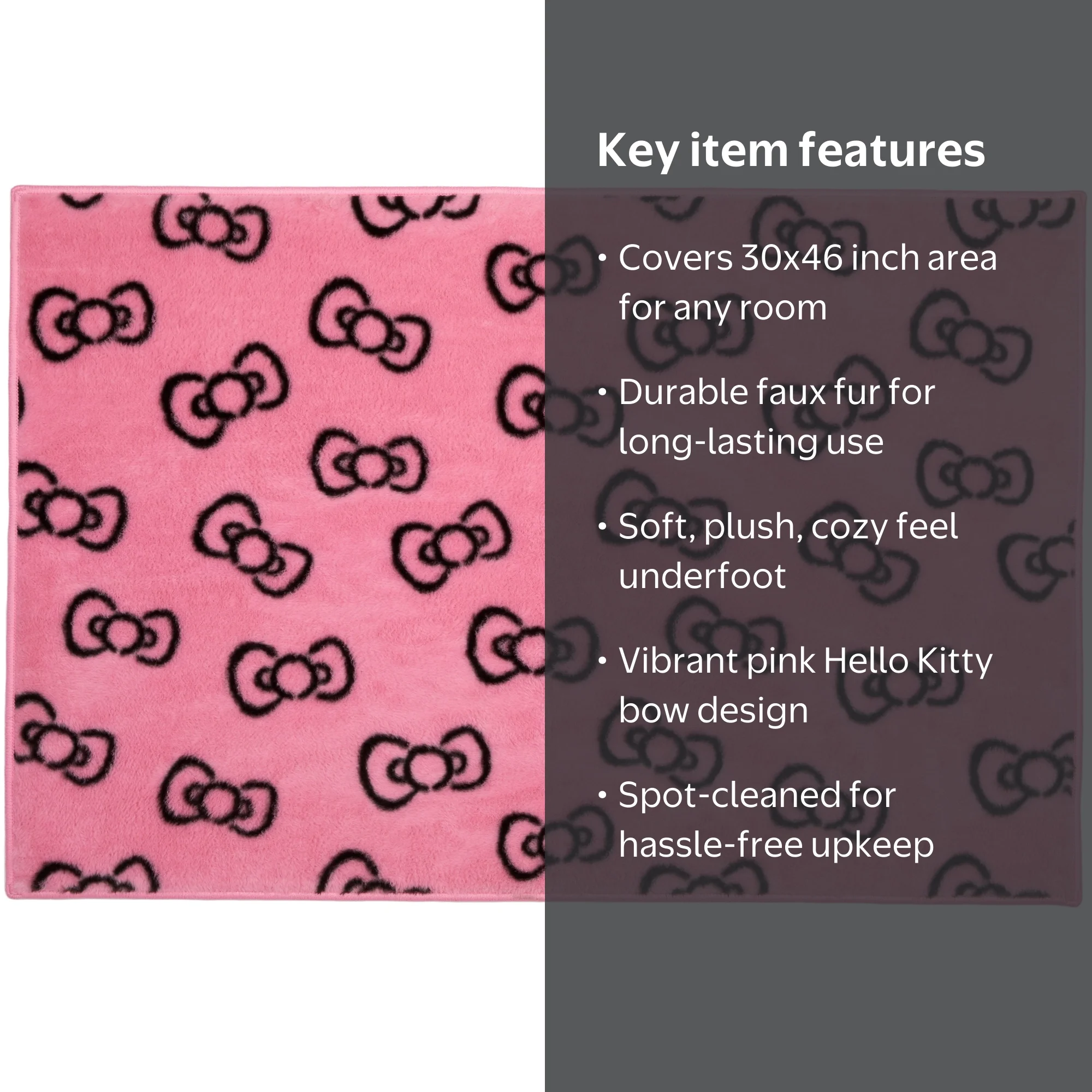 Hello Kitty Kids Faux Fur Accent Rug, 30 x 46, Pink - Walmart.com