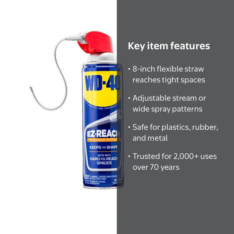 WD-40, Multi-Purpose Lubricant Spray, 14.4 oz, Flexible Straw