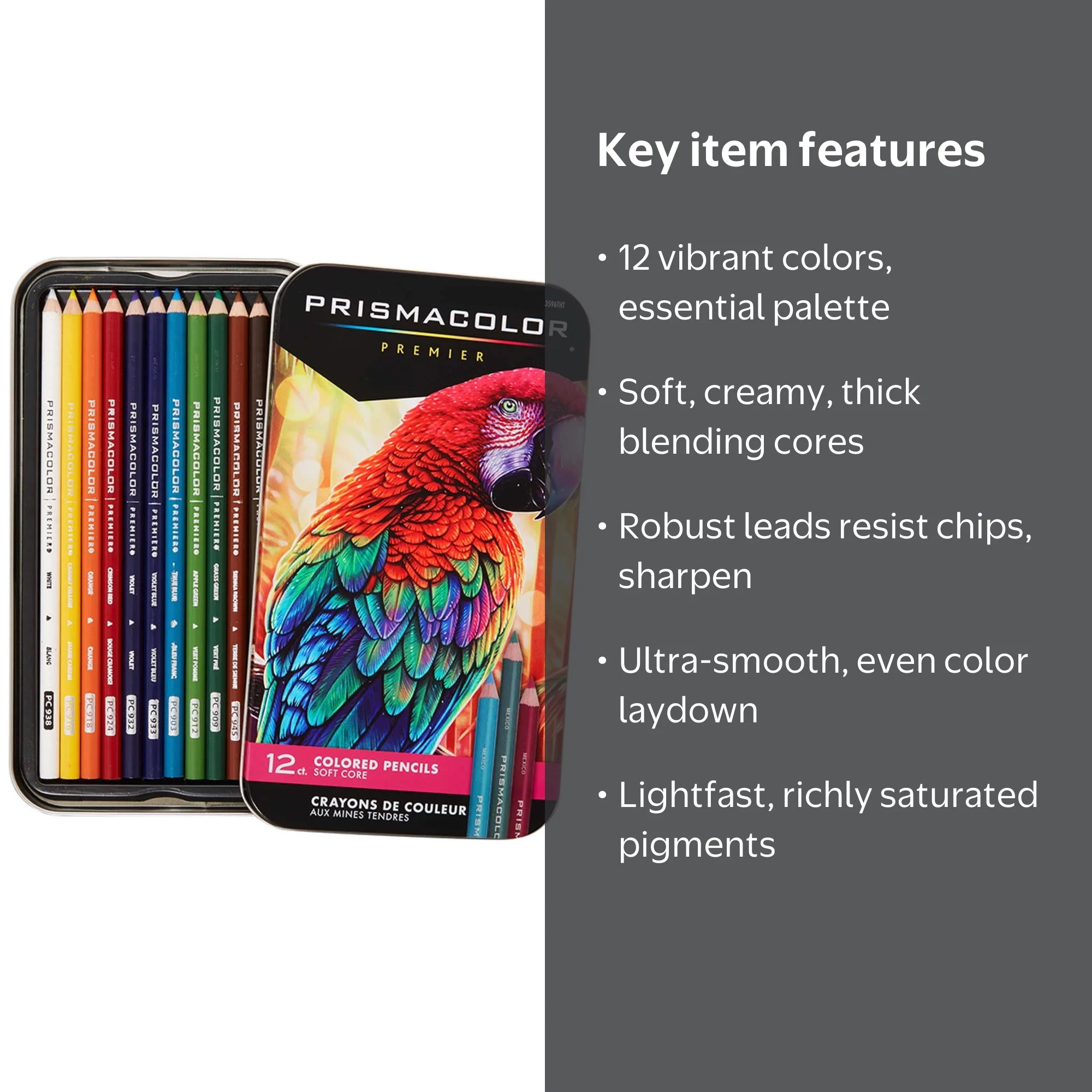Prismacolor, Colored Pencils, Soft Core 12 Count, Artist Shading