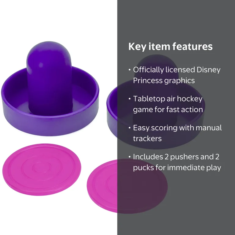 Disney Princess Wooden Electronic Air Hockey Table, Durable Wood