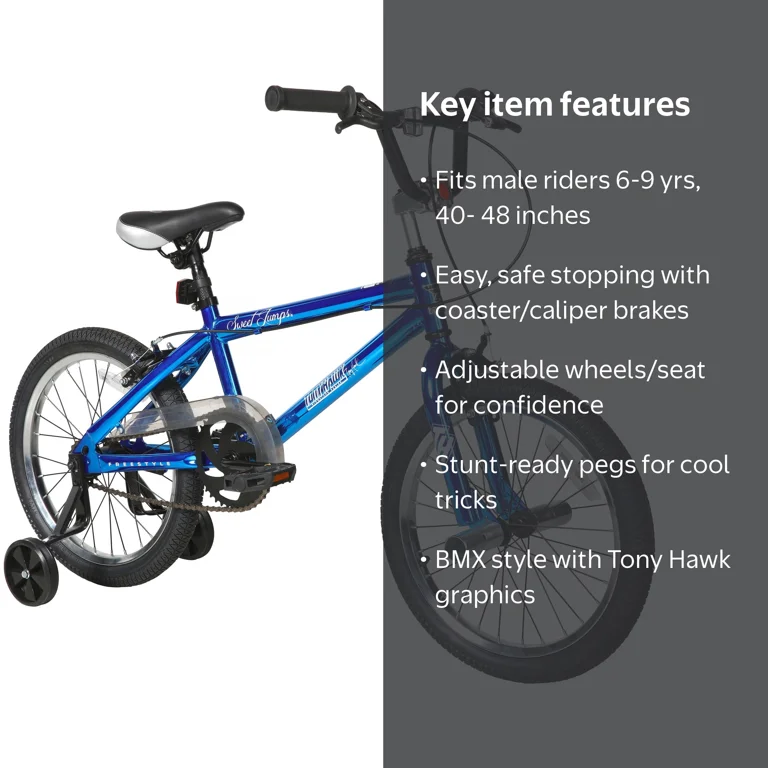 Tony Hawk, BMX Bike 18 inch, Sweet Jumps, for Ages 6-9 - Walmart.com