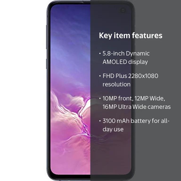 Samsung Galaxy S10E Smartphones, Verizon + GSM Unlocked, 128GB