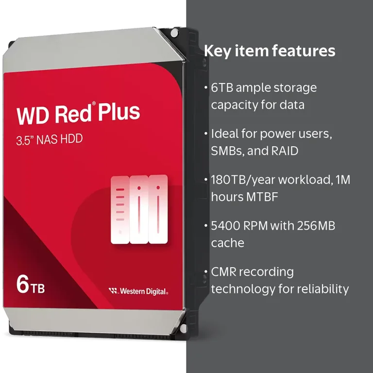 Western Digital, NAS SATA HDD, 6TB, 3.5 inch, 5400 RPM - Walmart.com