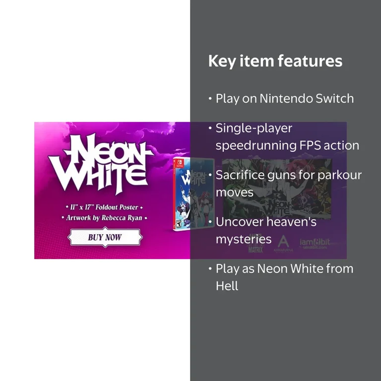Neon White for Nintendo Switch, Speed Running FPS Game - Walmart.com