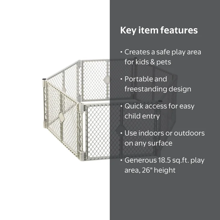 8666 Grey 6 Panel Play Gate - Walmart.com