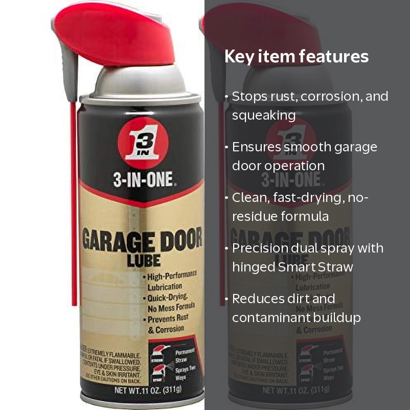 3-IN-ONE Professional Garage Door Lubricant with Smart Straw