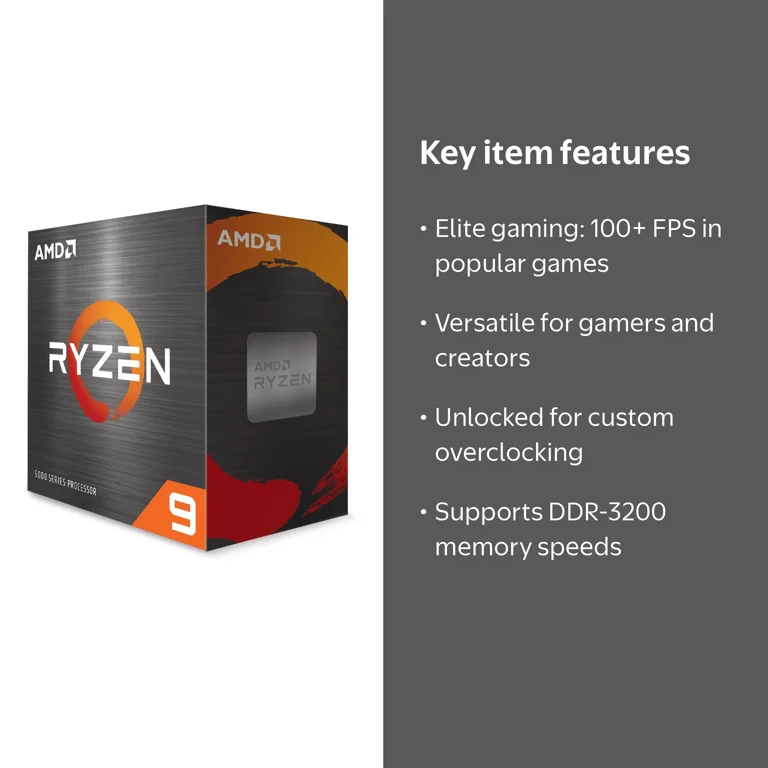 AMD, Desktop Processor, 5950X, 16-Core, 3.4GHz, Vermeer - Walmart.com