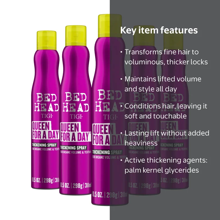TIGI Bed Head Queen for a Day, Thickening Volumizing Spray, 5 Pack