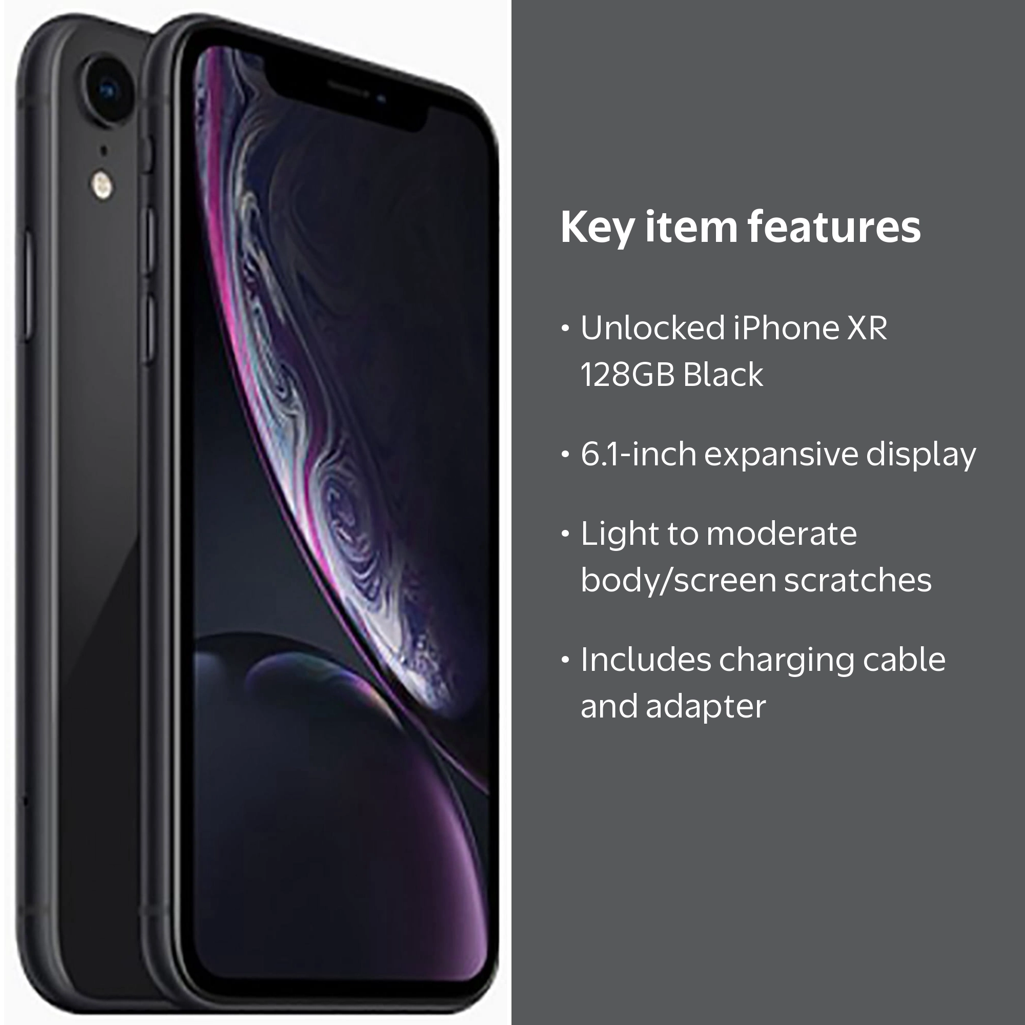 Apple, Pre-Owned iPhone XR, 6.1-inch, Unlocked 128GB Black