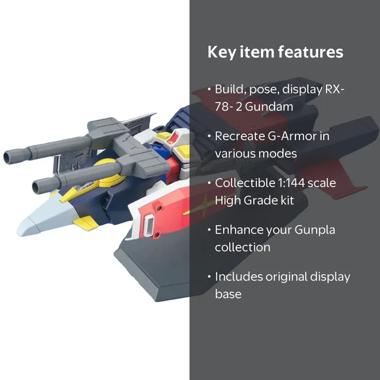 Gundam G-Armor G-Fighter RX-78-2 HG 1:144 Model Kit - Walmart.com