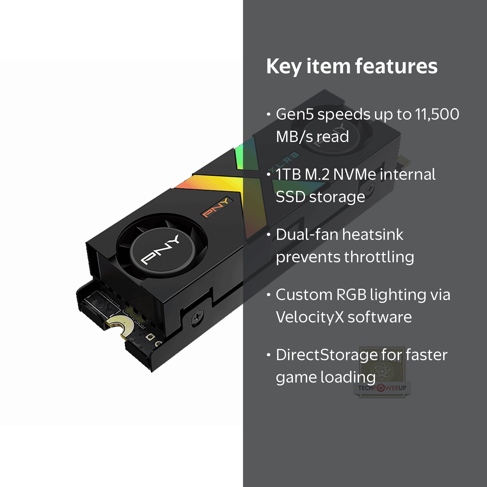 PNY CS3150 XLR8 Gaming EPIC-X RGB™ 1TB M.2 NVMe Internal SSD with