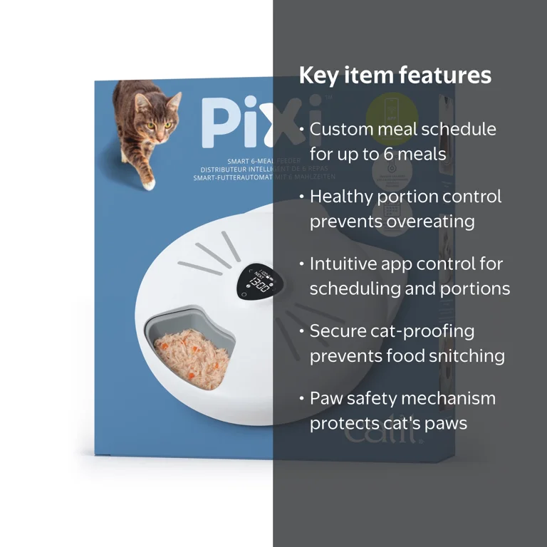 Catit, Pixi Smart 6-Meal Feeder, Fully automatic with app control