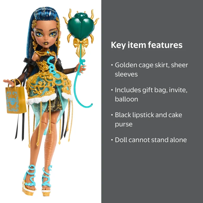 Monster High, Doll, Cleo De Nile Birthday with Balloon & Gift