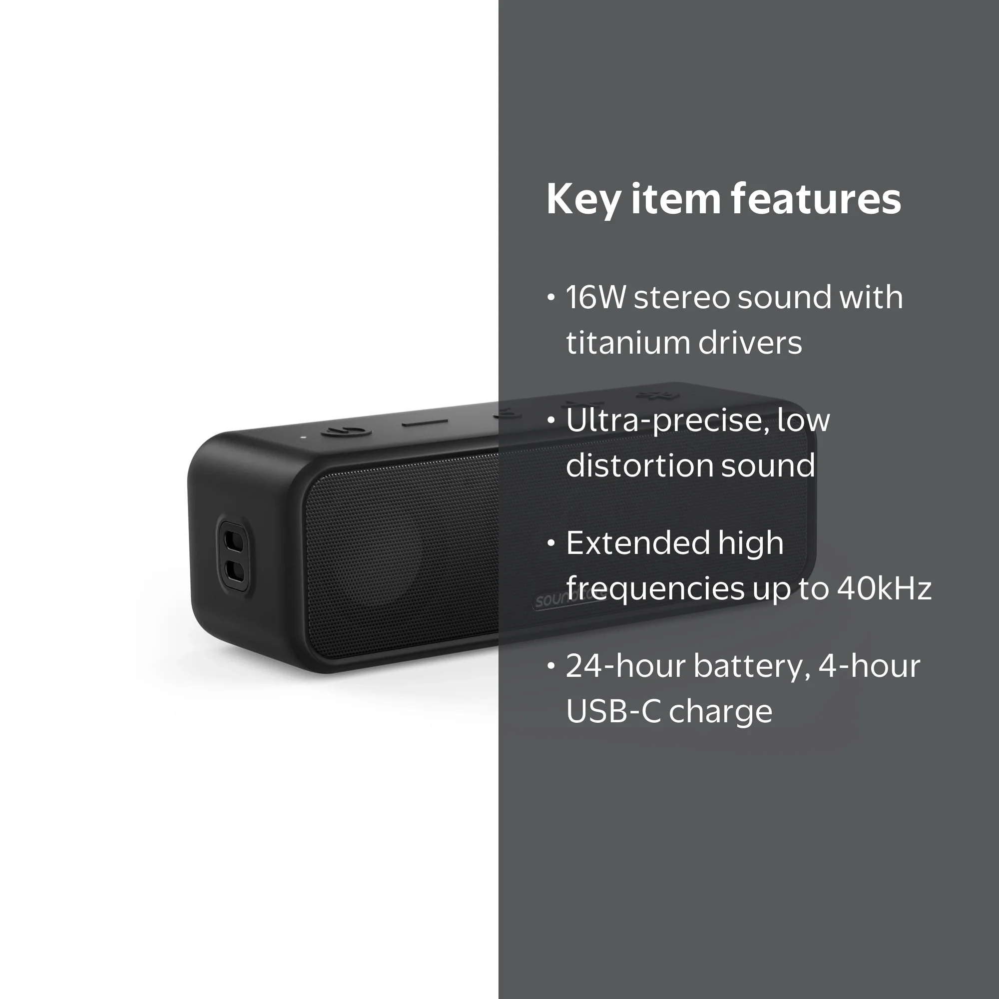 Anker, Soundcore 3 Portable Bluetooth Speaker, Model A3117, Black