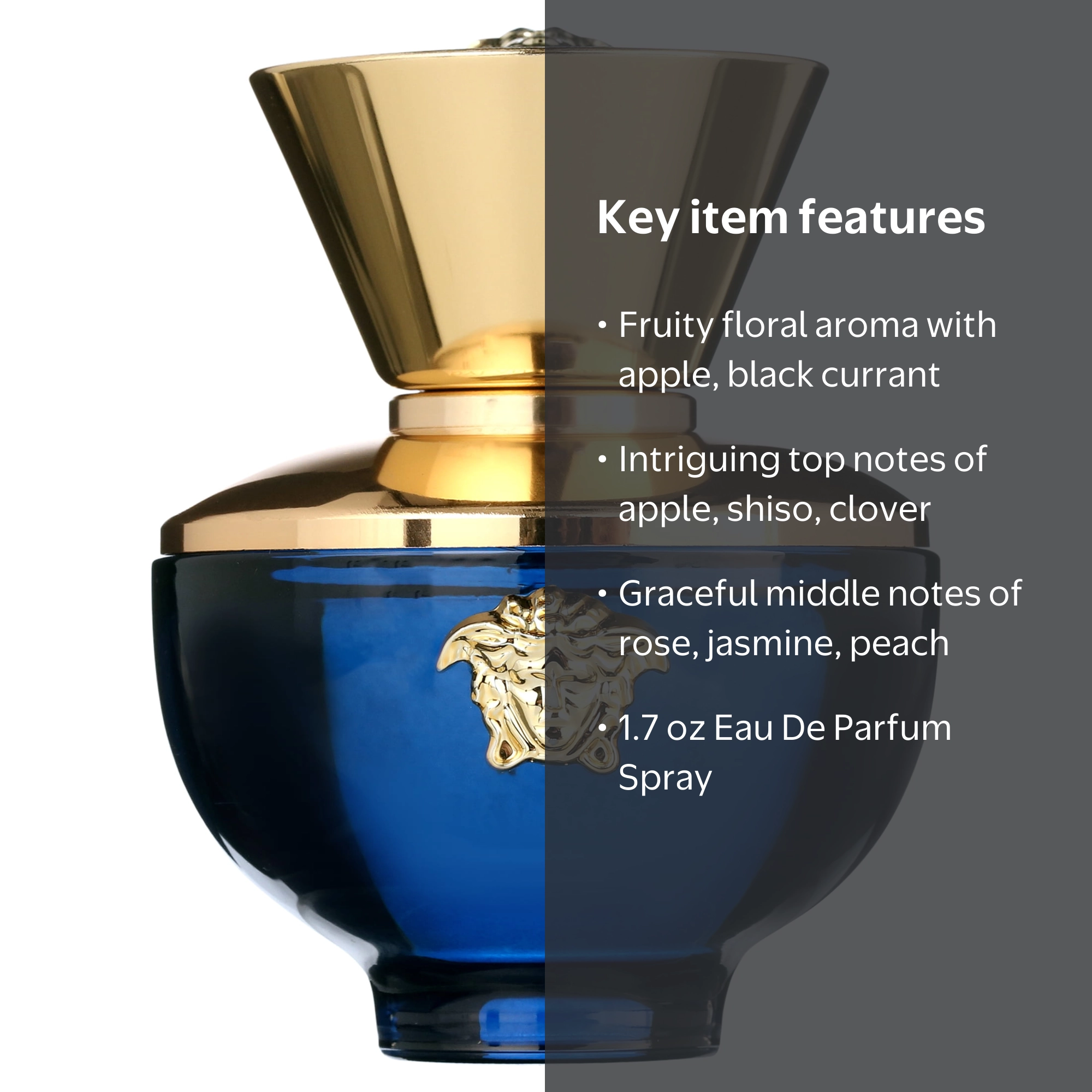 Versace Dylan Blue Pour Femme Eau De Parfum Spray, 1.7 Oz, Perfume