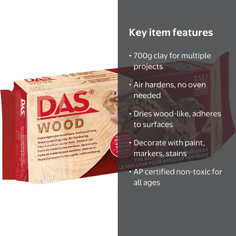 DAS Modeling Clay Air Hardening, Wood, 700g - Walmart.com