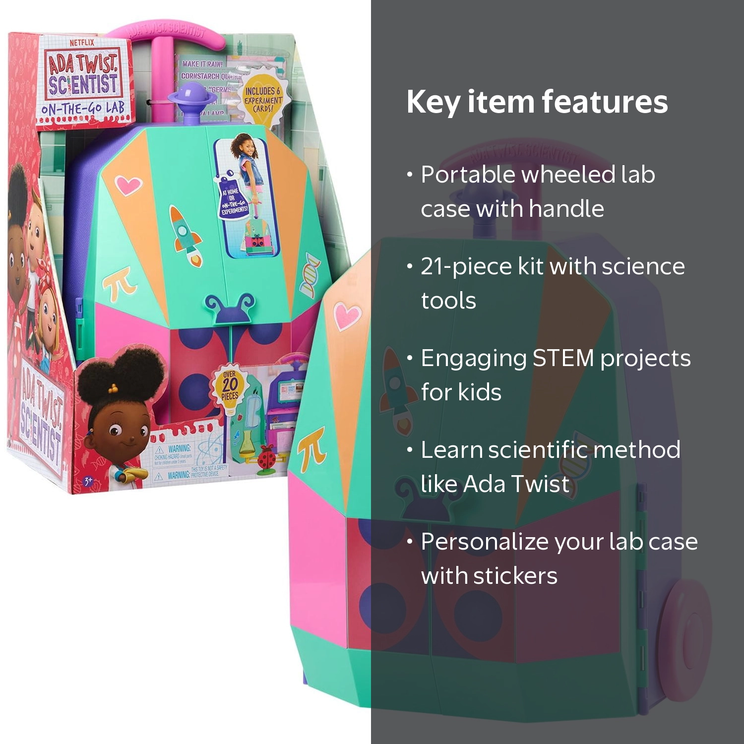 Ada Twist Scientist On-The-Go Lab Set, 21-Piece Science Kit, STEM