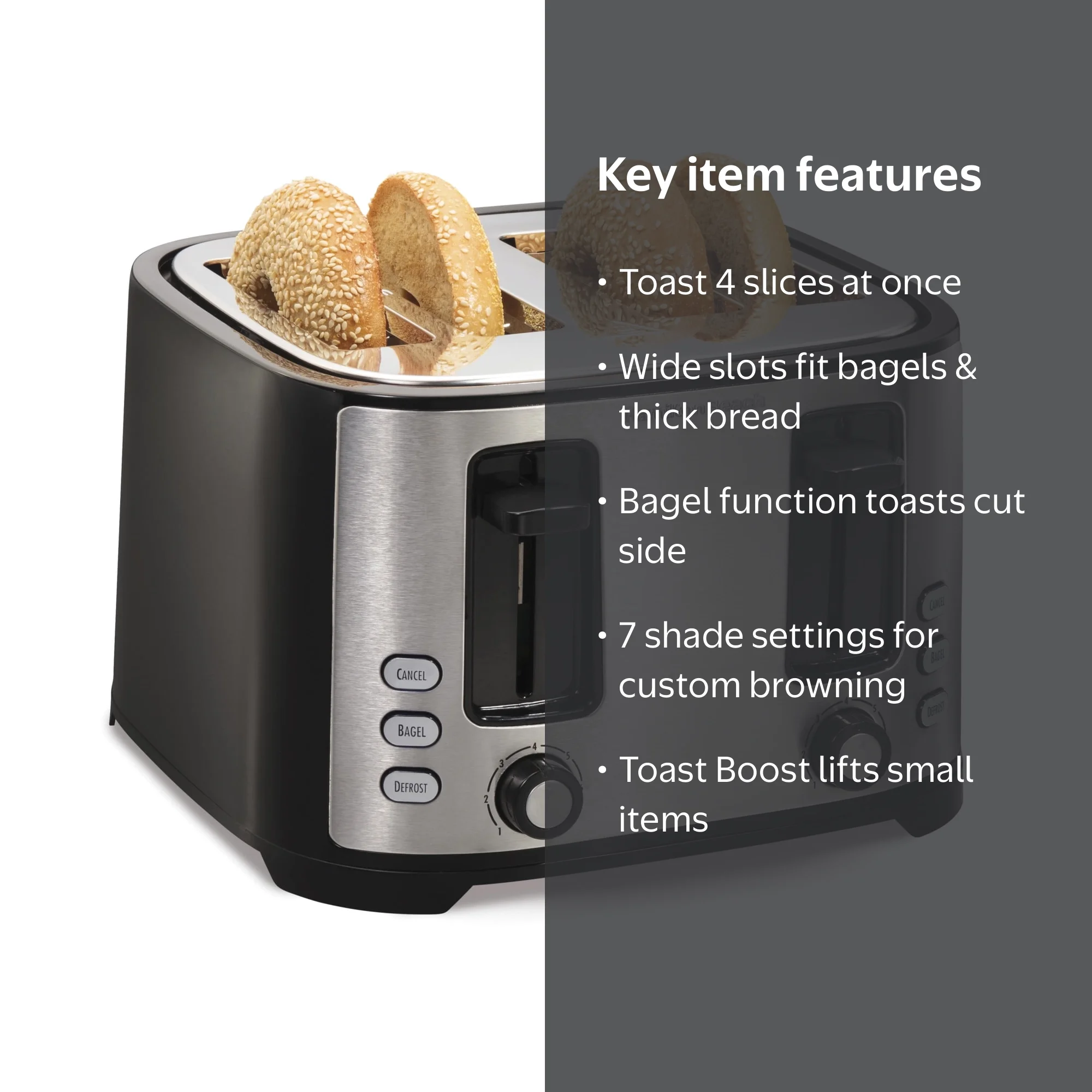 Hamilton Beach 4-Slice Toaster, Extra-Wide Slots, Drop-Down Crumb