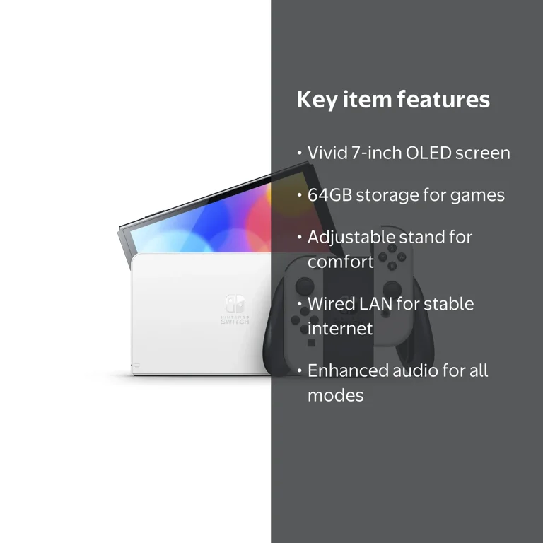 Nintendo Switch OLED Model Console System with White Joy-Con