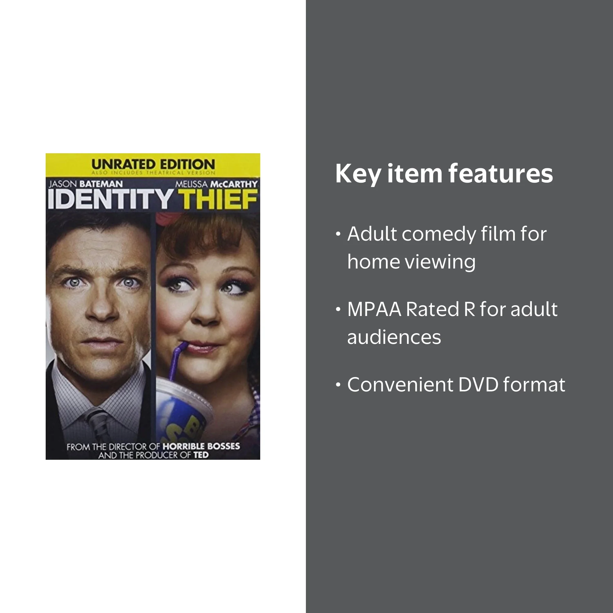 Universal Studios Identity Thief Unrated Comedy DVD Starring