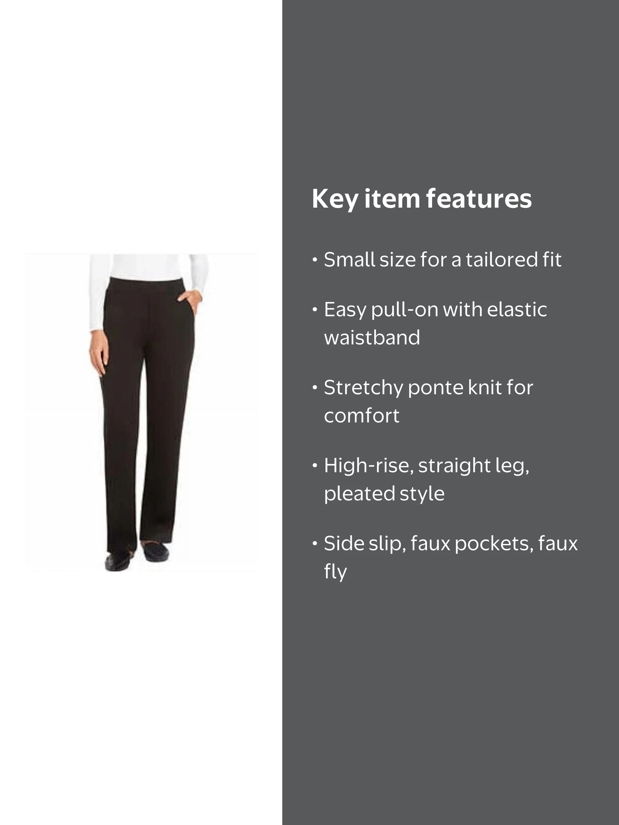 Matty M Ladies' Comfort Office Dress Pants, Black Small - Walmart.com