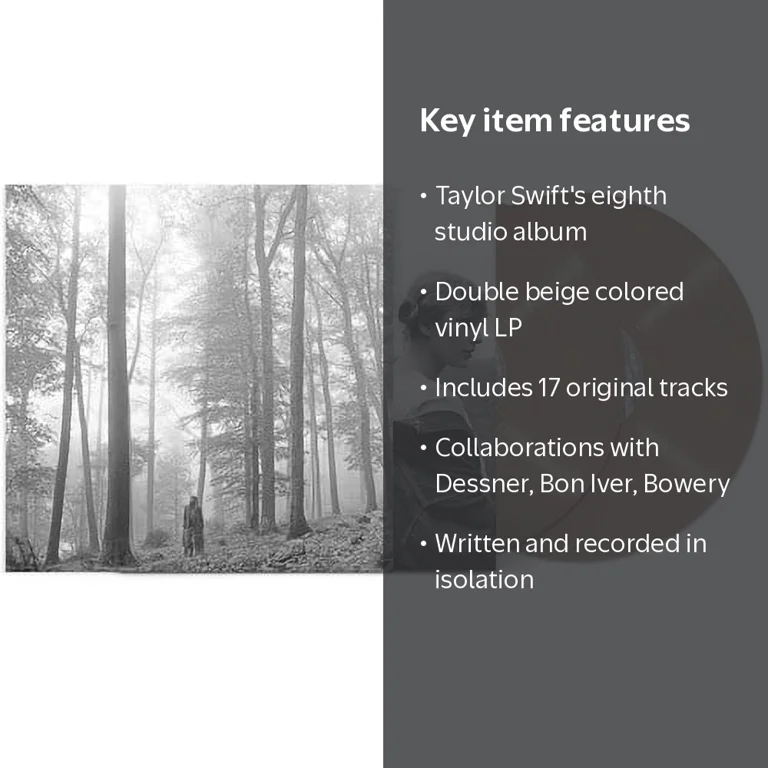 Taylor Swift - Folklore Double Beige Colored Vinyl LP - Music