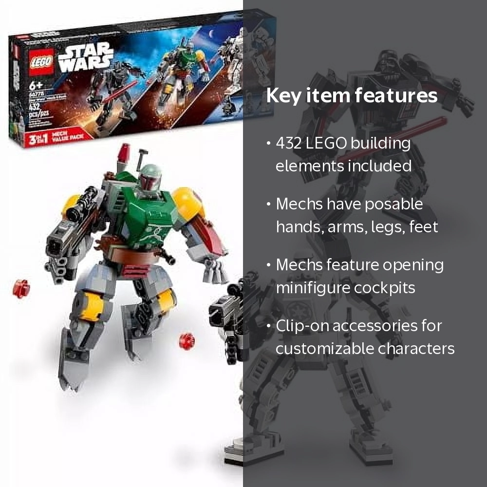 LEGO Star Wars 3-Pack Mech Action Figure Set 66778 (432 Pieces