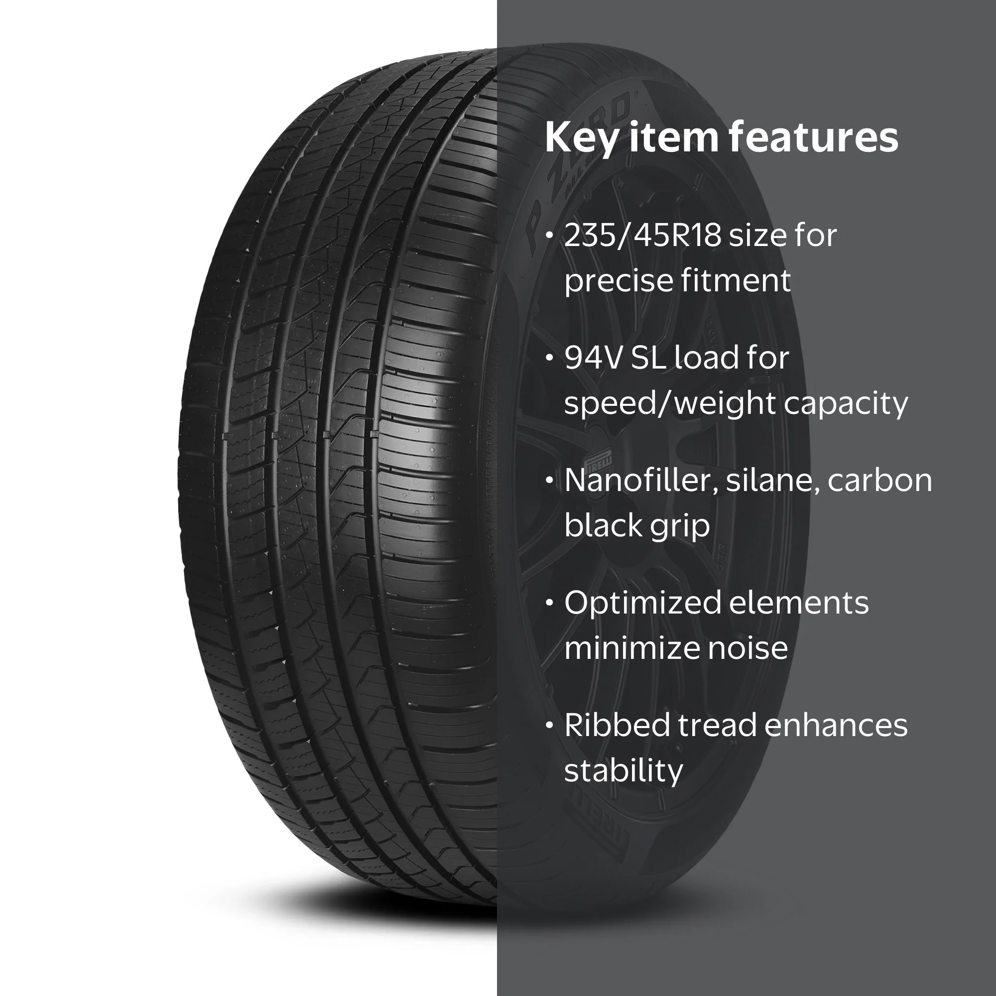 Pirelli P ZERO A/S 235/45R18 94V Tire P3445900 for 2010-12 Nissan