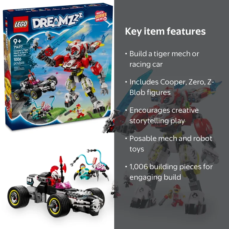 ねこ LEGO, Building Robot and Racecar Set, 71497, 1006 Pieces - Walmart.com