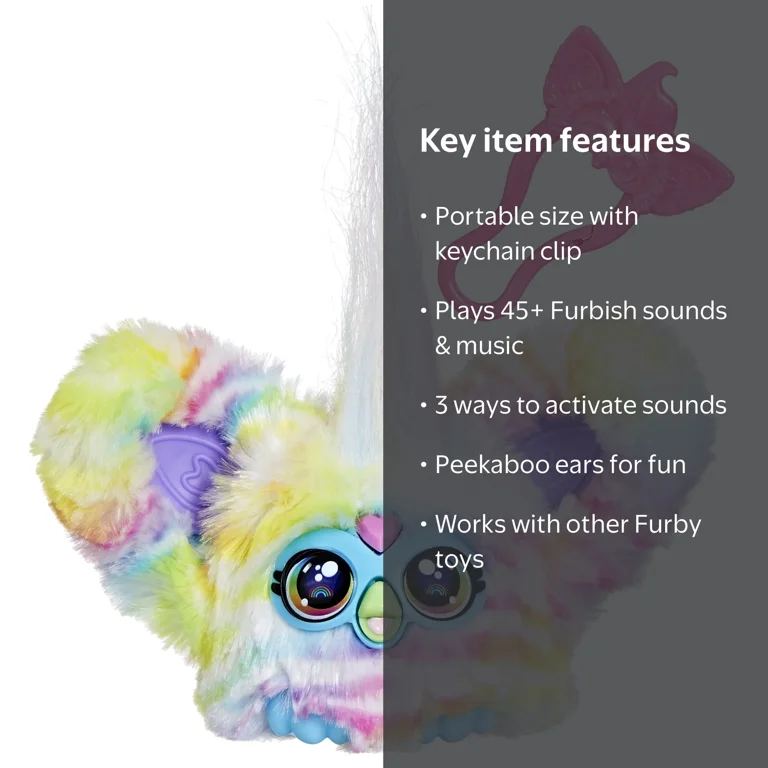 ファーエバーフレンズ ミニ Furby, Electronic Plush Toy, Zee-Bah Mini Zebra, Backpack Clip