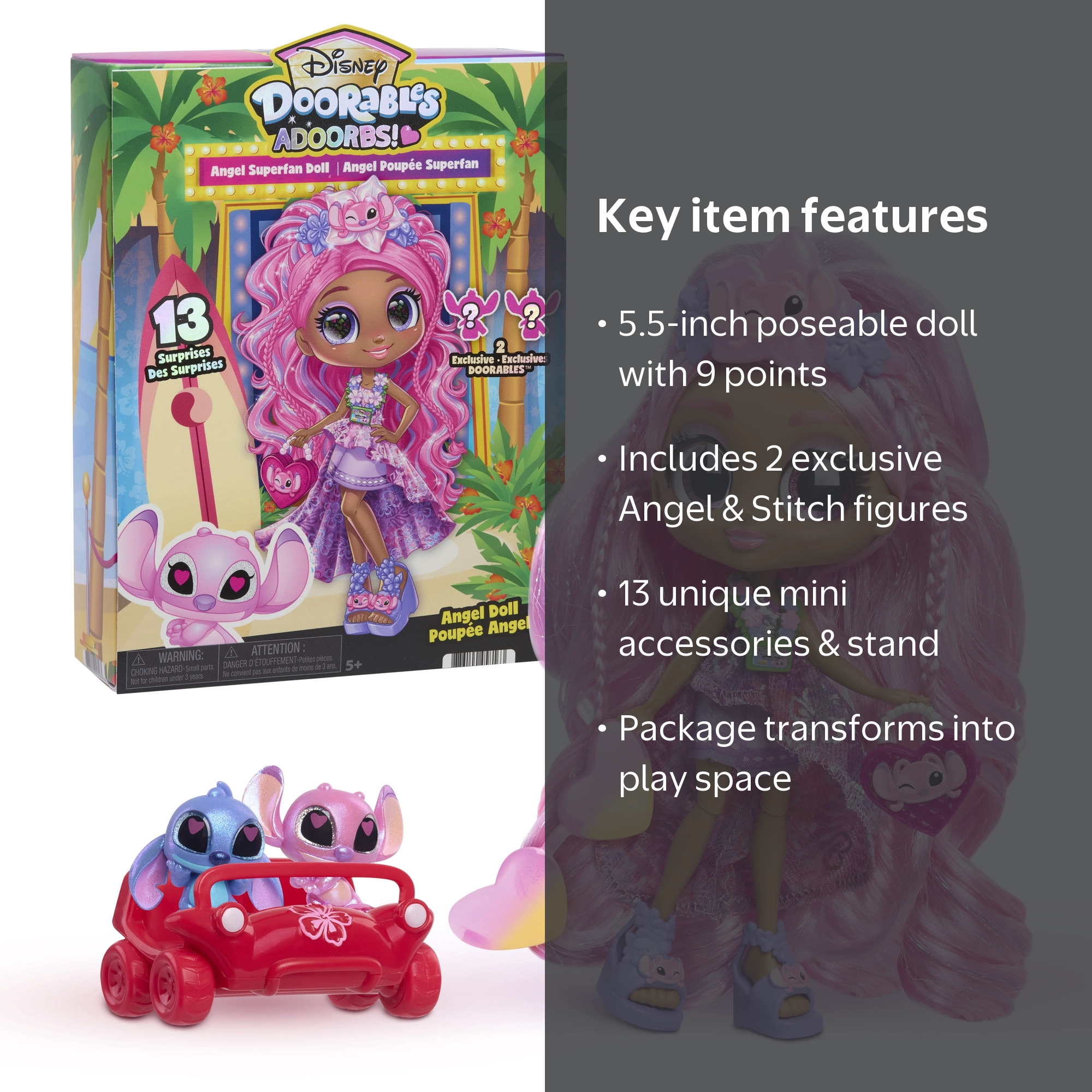 Disney Doorables ADOORBS Angel Superfan Doll, Unbox 13 Mini
