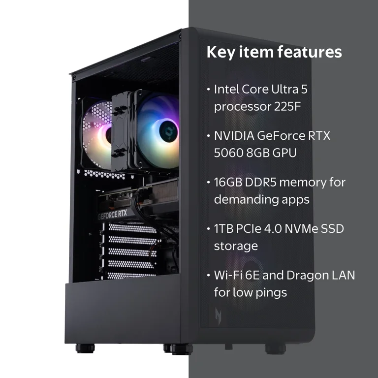 Acer Nitro 60 Gaming Desktop, Intel Core Ultra 5 Processor 225F