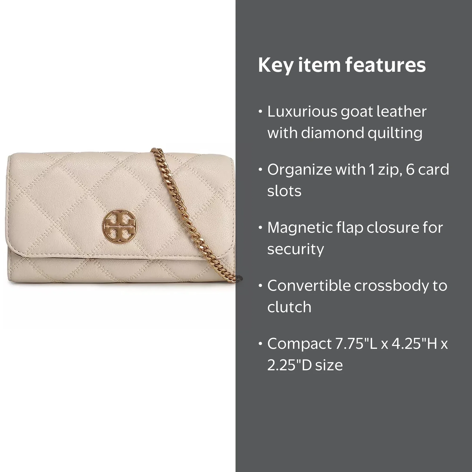 Tory Burch ベージュ ウェッジヒール　【新品】[Gwセール10%引き] Tory Burch 150076-724 Women's Willa Brie Leather Crossbody Bag