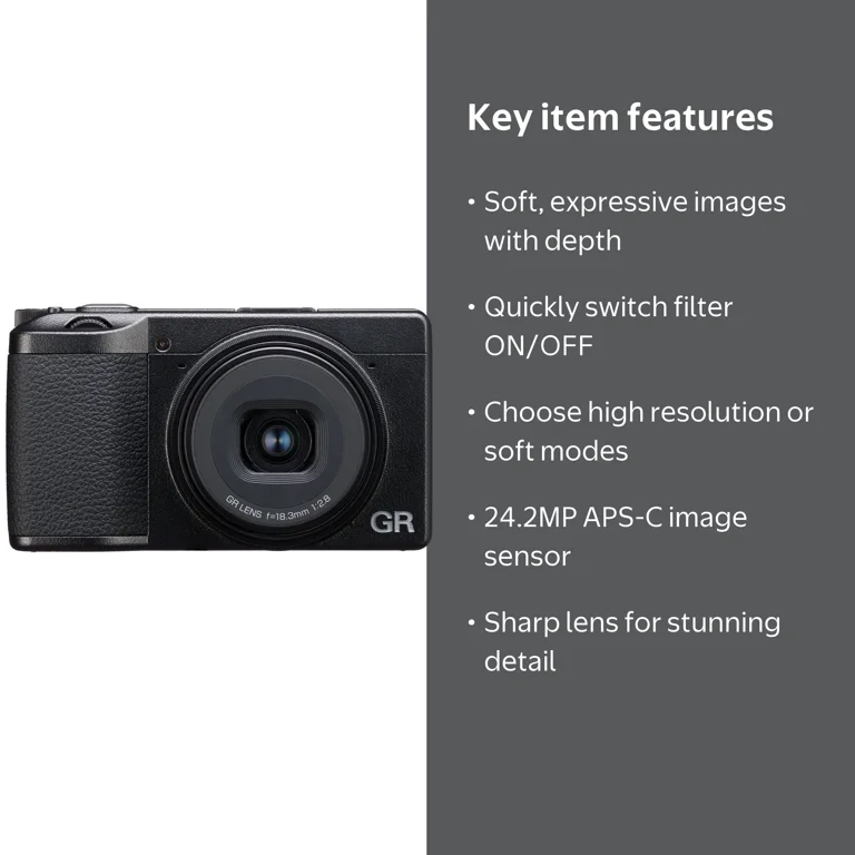 Pixel Hub RICOH GR III HDF Camera, 24.24 MP APS-C Sensor, Hybrid