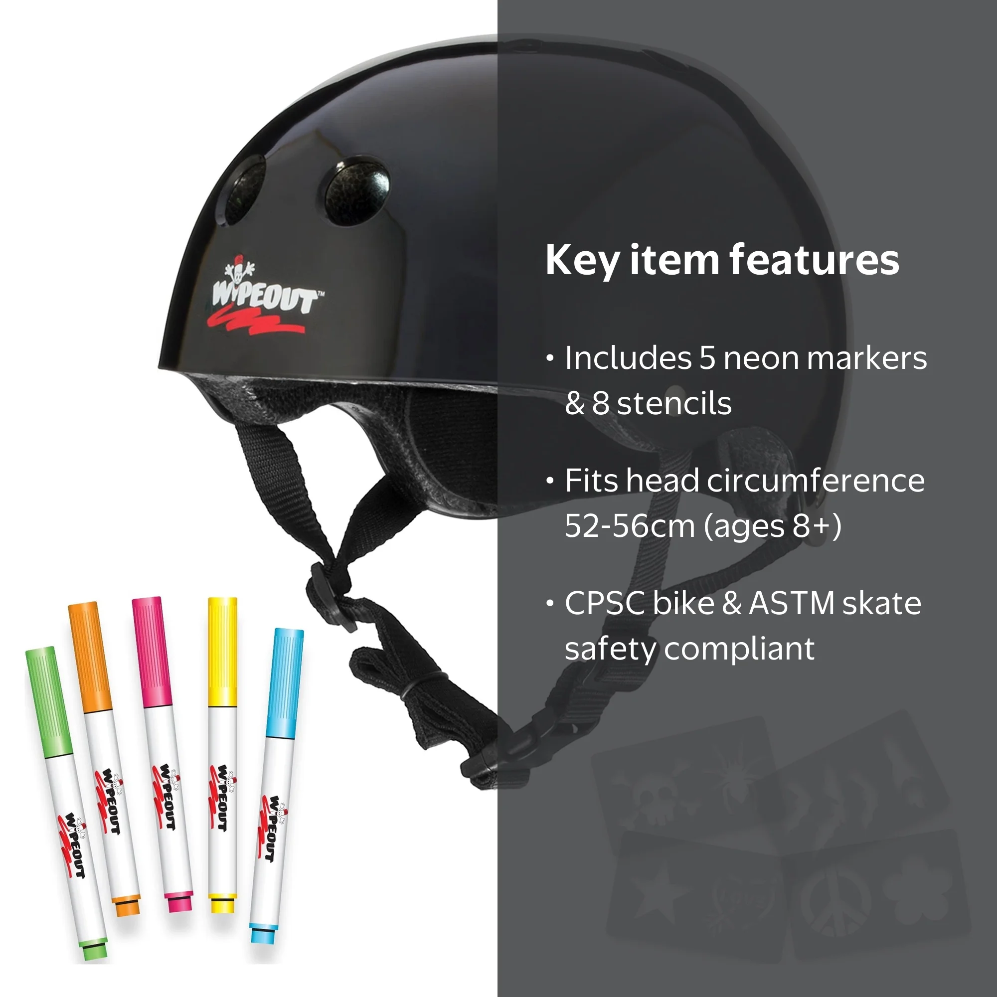 bike helmet wipe out Wipeout: Helmets The Wipeout Youth Helmet is style and safety in one package Wipeout Dry Erase Multi-Purpose Action