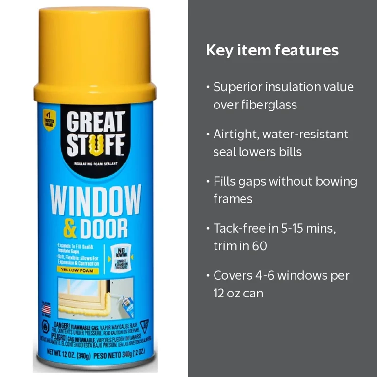 GREAT STUFF, Window and Door Insulating Foam Sealant, 12 oz