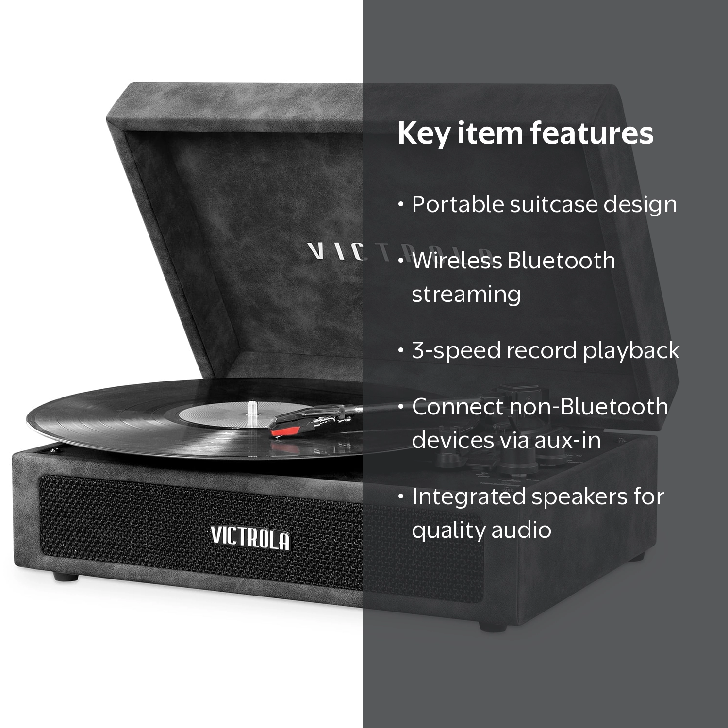 Victrola レコードプレーヤー Bluetooth対応 Victrola Parker Bluetooth Turntable with 3-speed Turntable