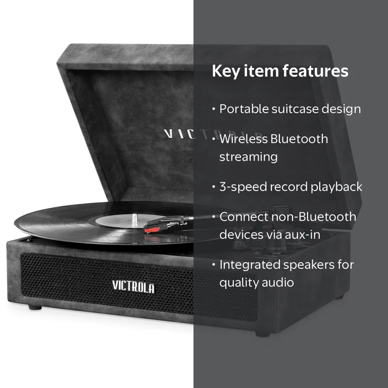 Victrola Parker Bluetooth Turntable with 3-speed Turntable