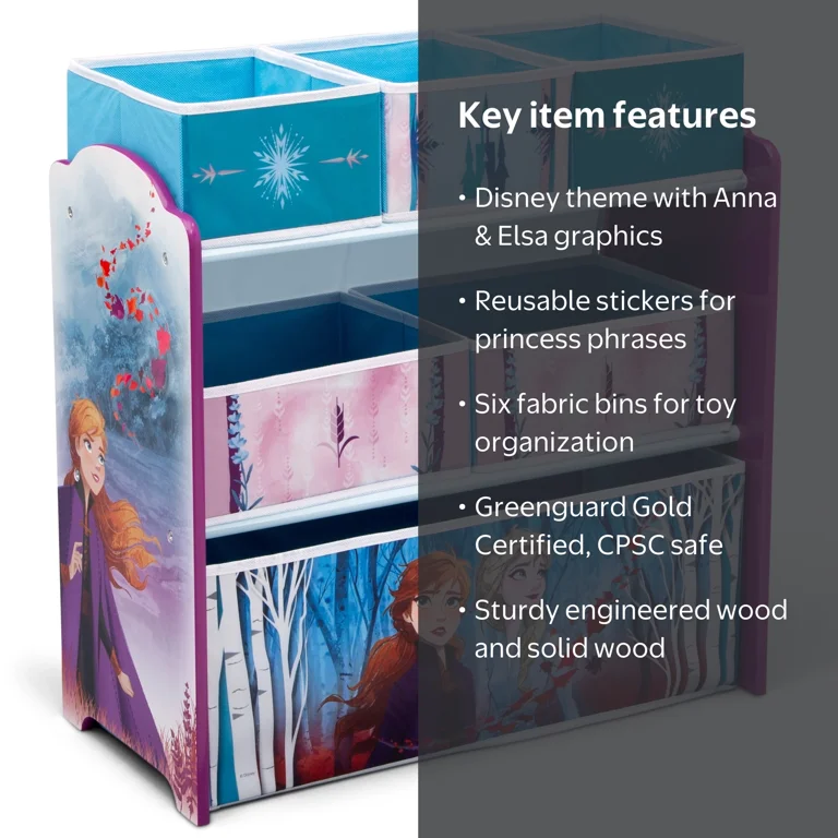 Disney Frozen II Design and Store 6 Bin Toy Organizer by Delta