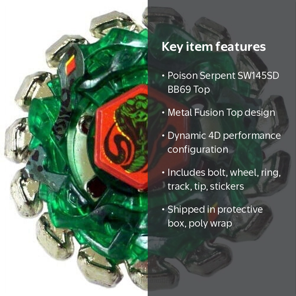 CORNER GIFTS Poison Serpent SW145SD 4D Beyblade Toys, Metal Fusion
