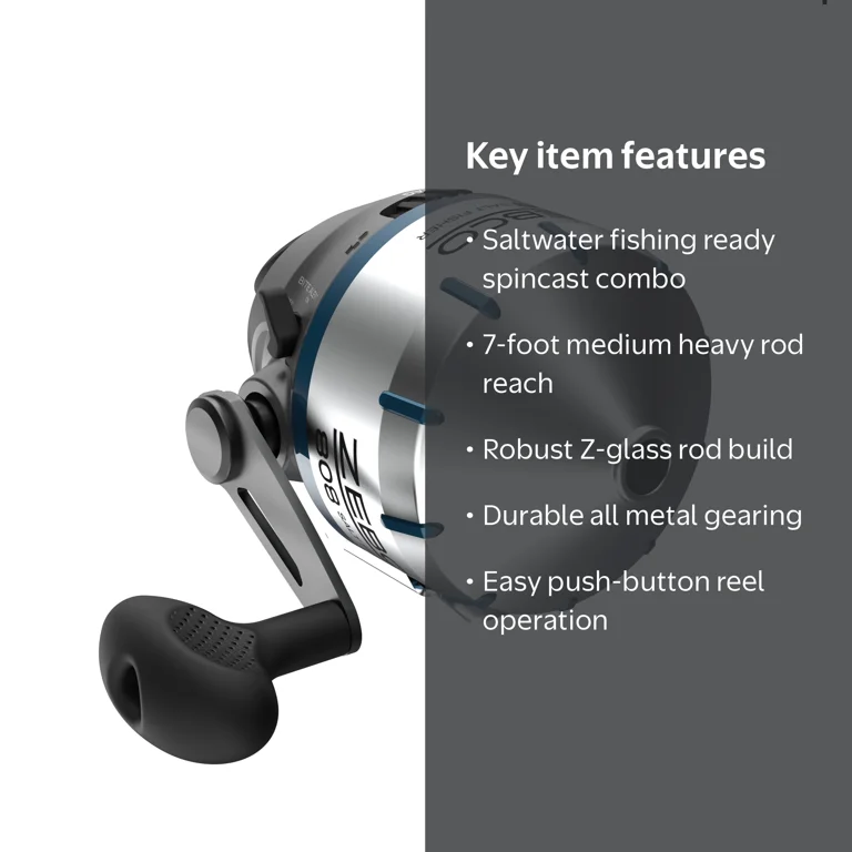 Zebco 808JSF702MH.NS3 808 Saltwater 7' Spincast Combo,All Metal