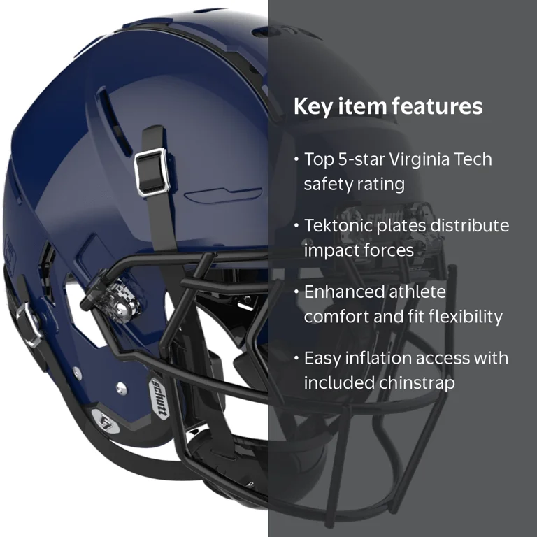 F7 2.0 COLLEGIATE HELMET – NO FACEMASK Large / Molded Gloss Navy