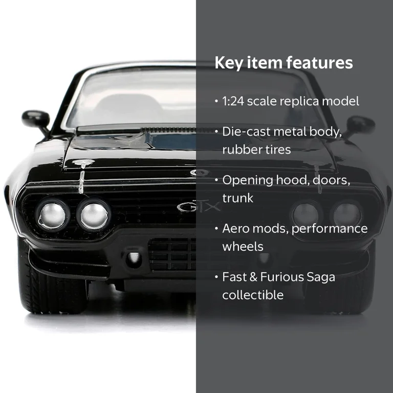 Jada Toys Fast & Furious Dom's '72 Plymouth GTX Diecast Model Car
