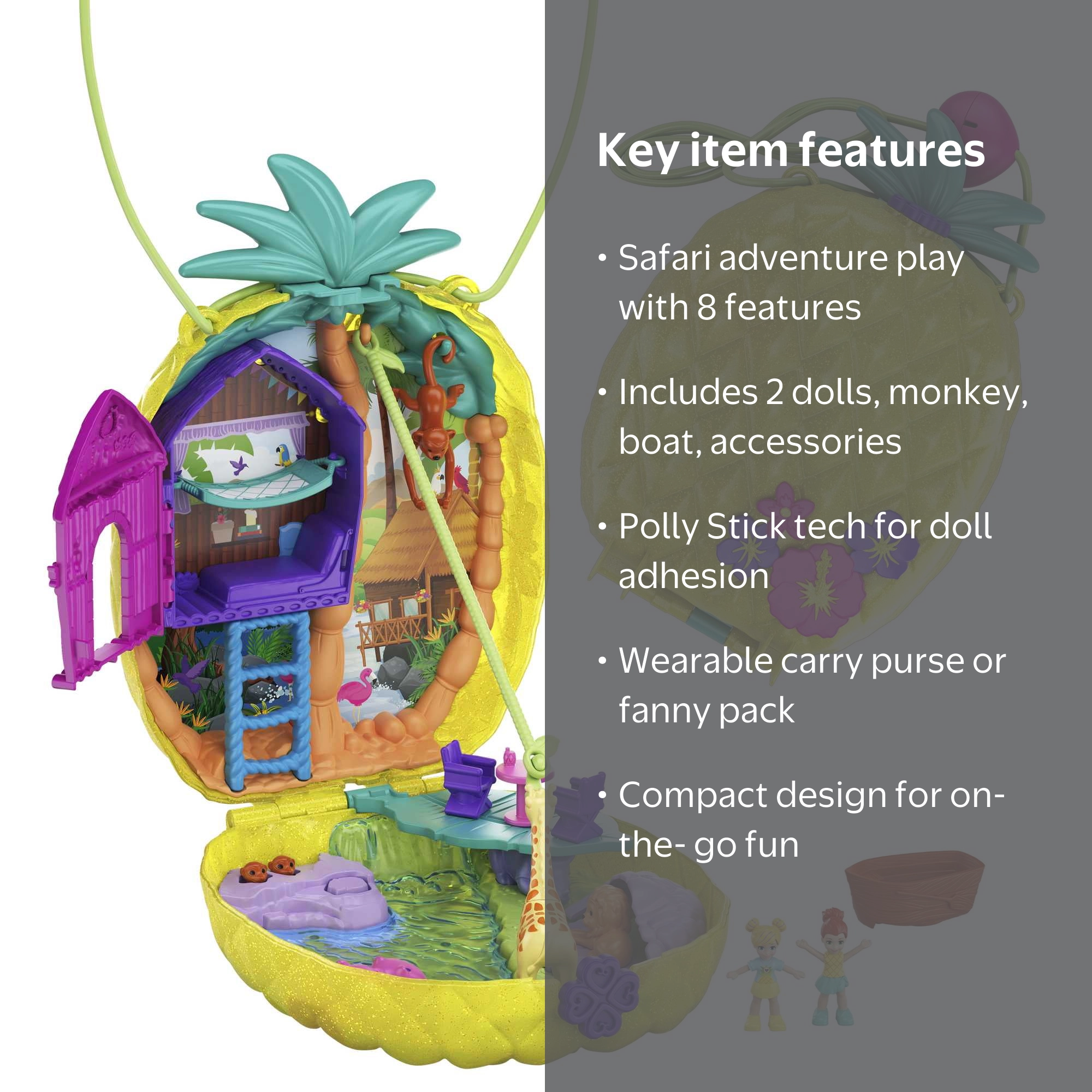 Polly Pocket Tropicool Pineapple Purse Playset with Micro Dolls