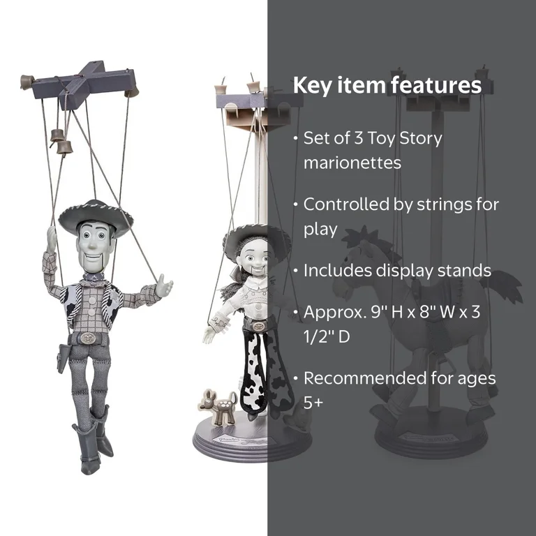 Disney Toy Story 3pk Woody‚Äôs Roundup Marionette Set, Black