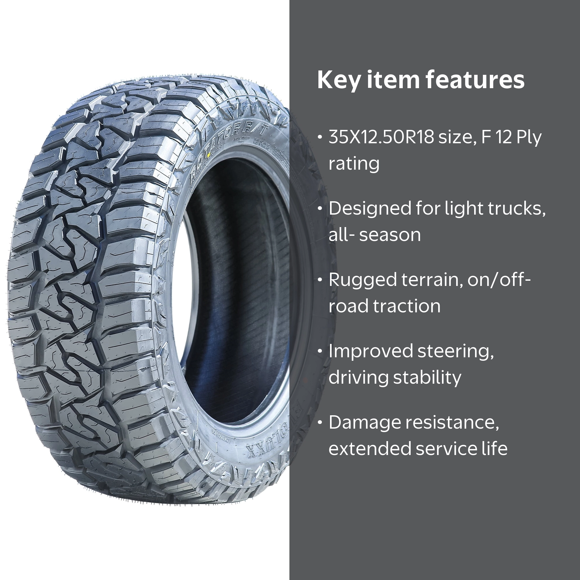 Evoluxx Rotator R/T 35X12.50R18 128Q F 12 Ply Rugged Terrain Light
