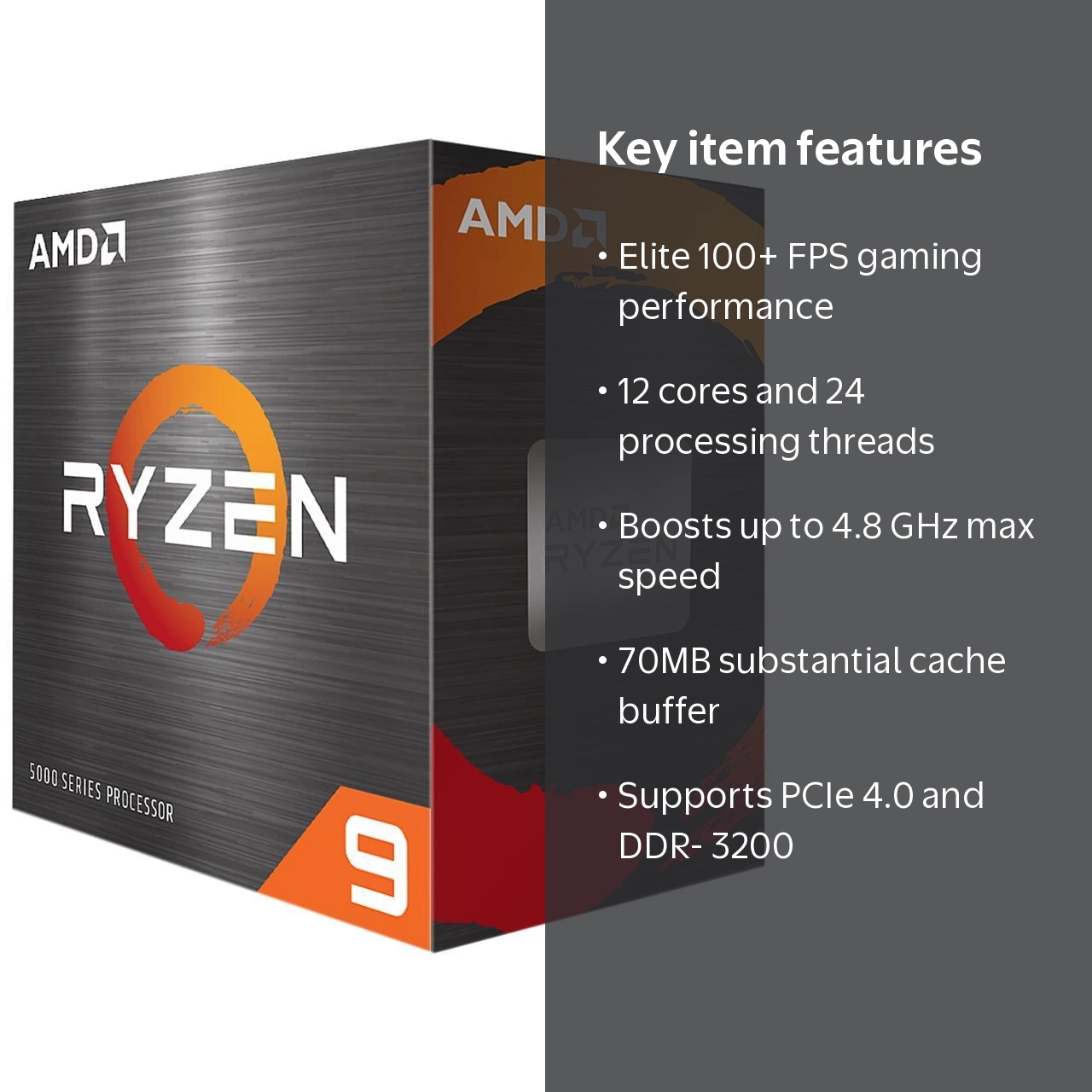 AMD Ryzen 9 5900X, 12-Core 3.7 GHz Socket AM4 Desktop Processor