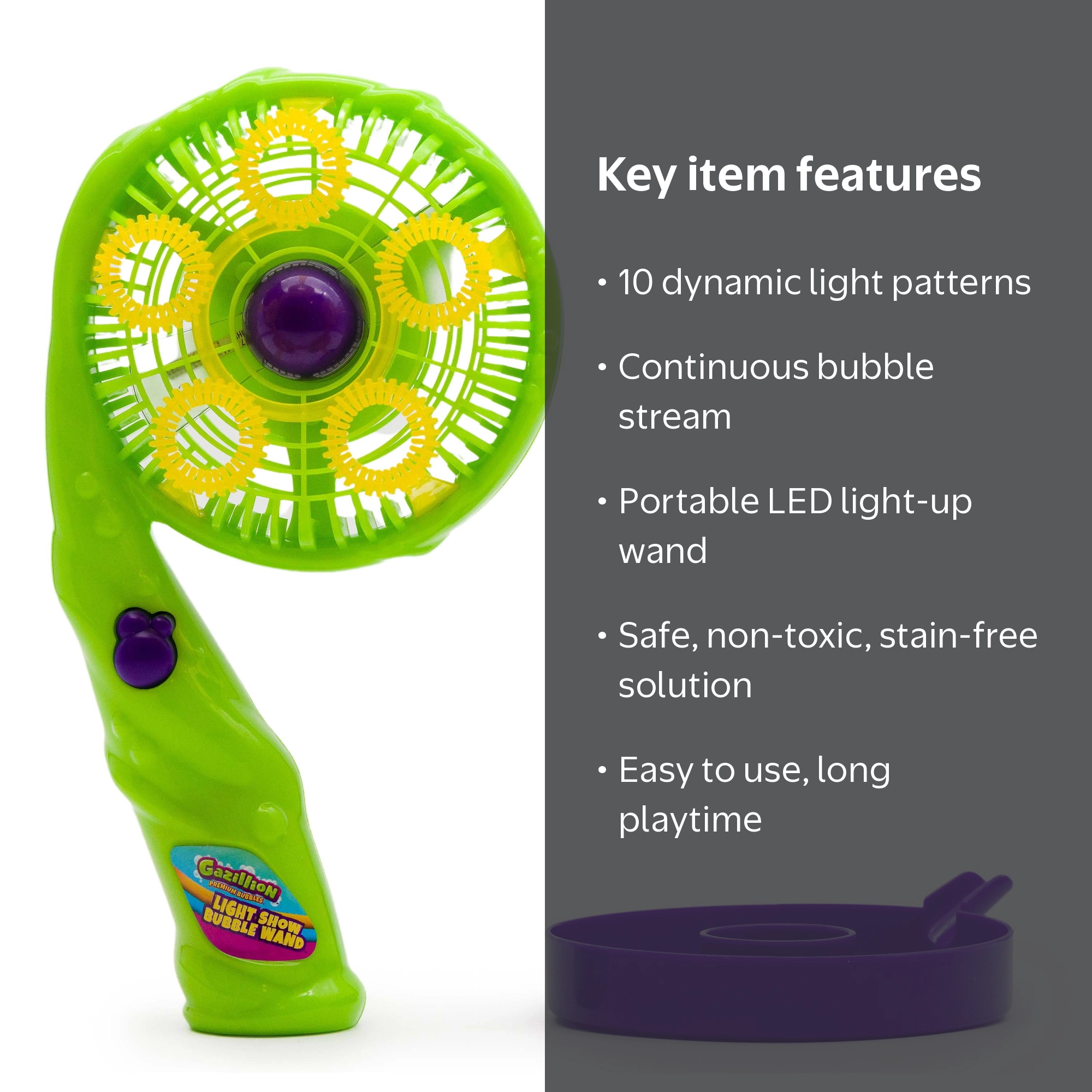 Gazillion Light Show Bubble Wand LED Bubble Blower Toy for Kids