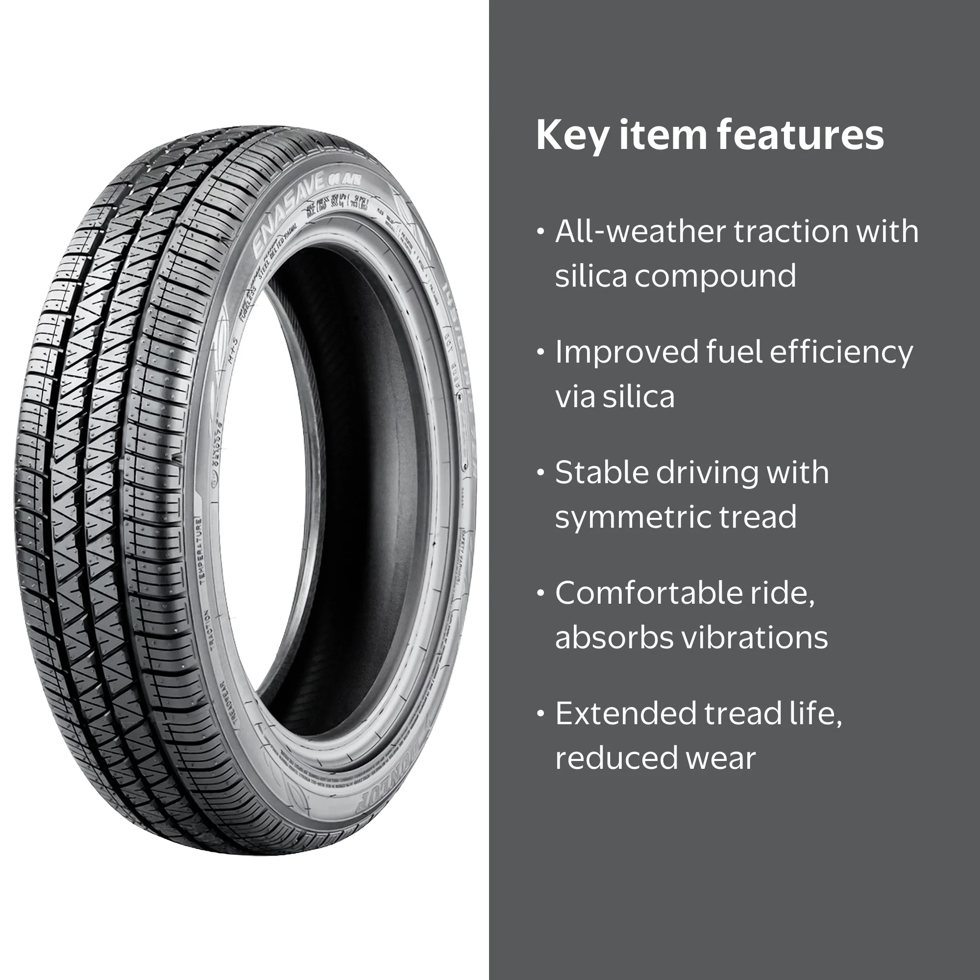 Dunlop All Season Tires for Mitsubishi Mirage 165/65R14 79S Fuel